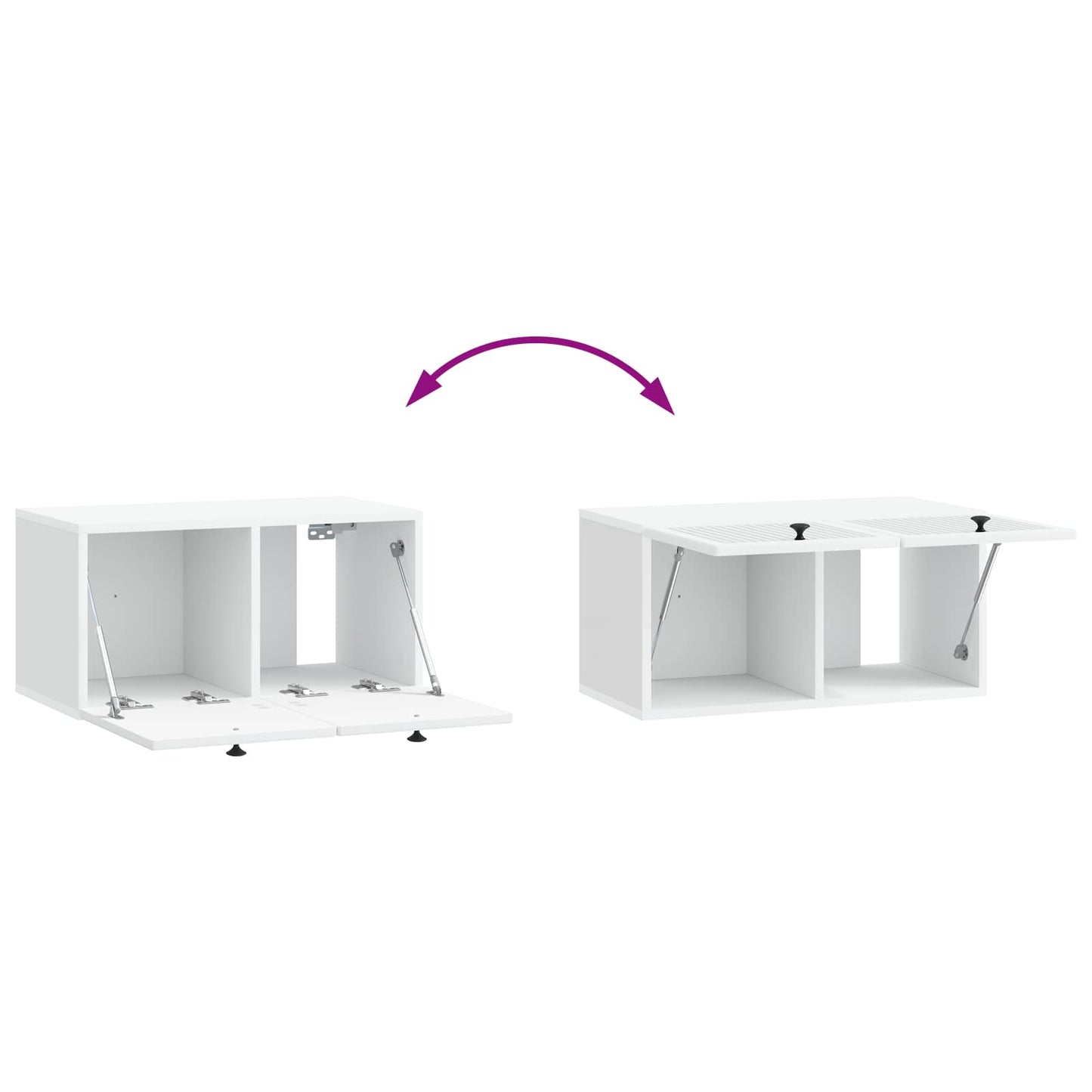 vidaXL Wall-Mounted TV Cabinet White 59.5 x 31 x 30 cm Engineered Wood