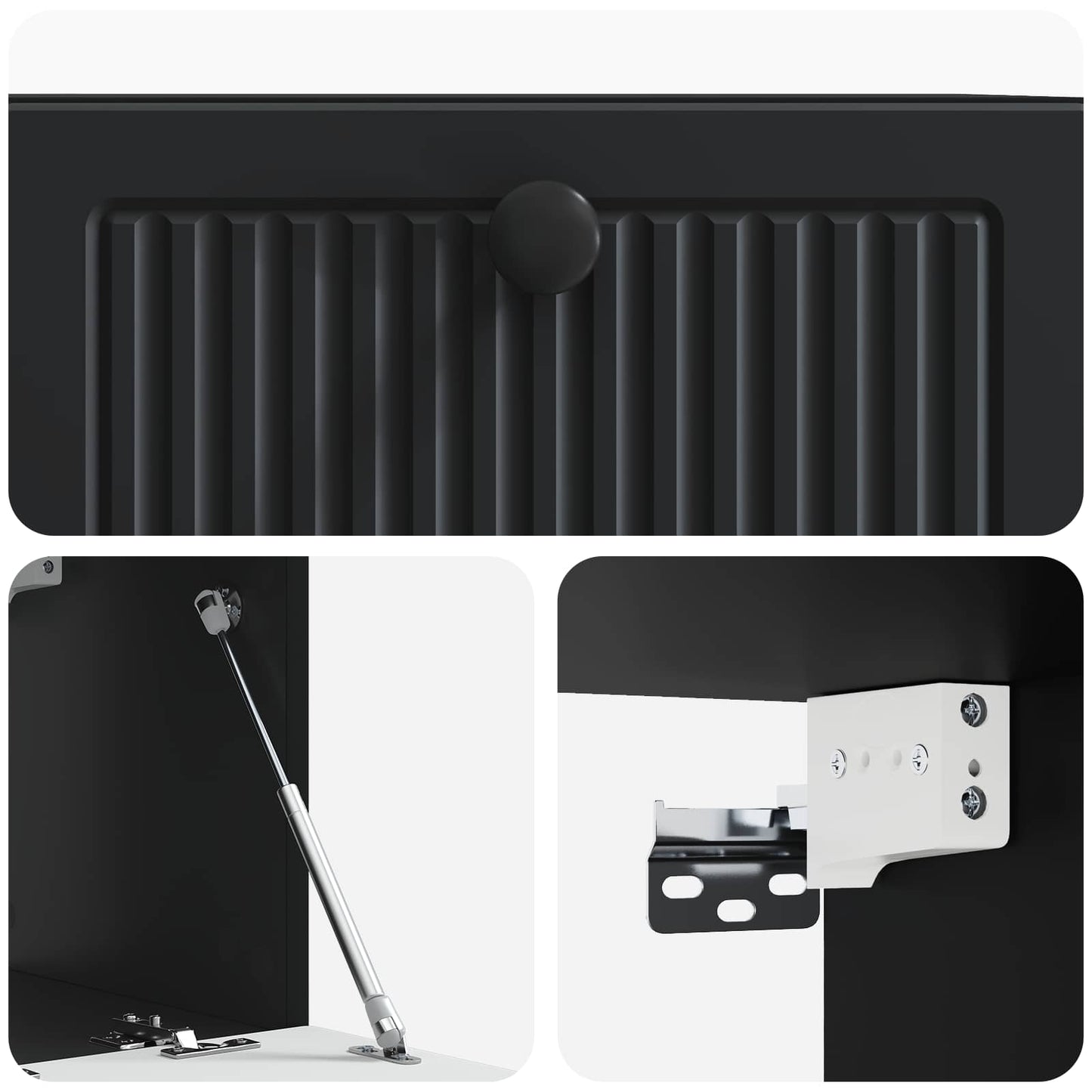vidaXL Wall-Mounted TV Cabinet Black 59.5 x 31 x 30 cm Engineered Wood