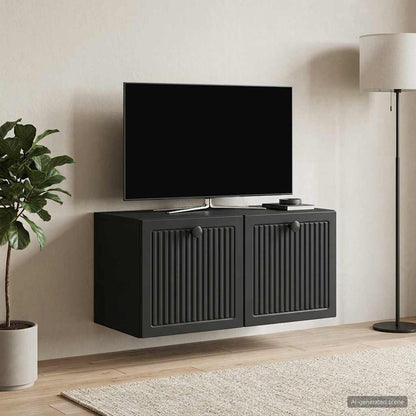 vidaXL Wall-Mounted TV Cabinet Black 59.5 x 31 x 30 cm Engineered Wood
