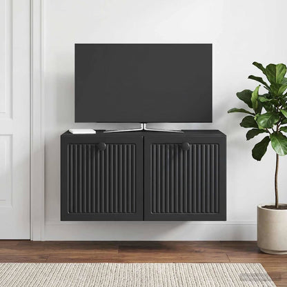 vidaXL Wall-Mounted TV Cabinet Black 59.5 x 31 x 30 cm Engineered Wood