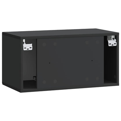 vidaXL Wall-Mounted TV Cabinet Black 59.5 x 31 x 30 cm Engineered Wood