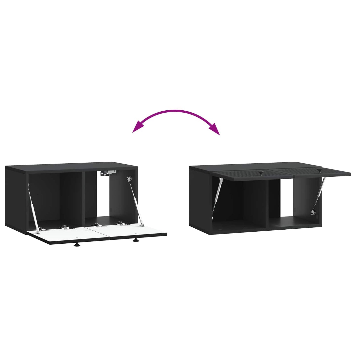 vidaXL Wall-Mounted TV Cabinet Black 59.5 x 31 x 30 cm Engineered Wood