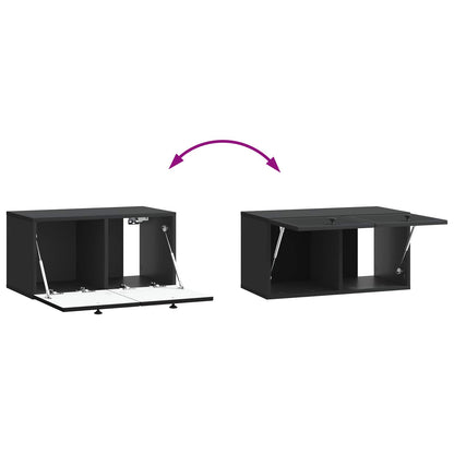 vidaXL Wall-Mounted TV Cabinet Black 59.5 x 31 x 30 cm Engineered Wood