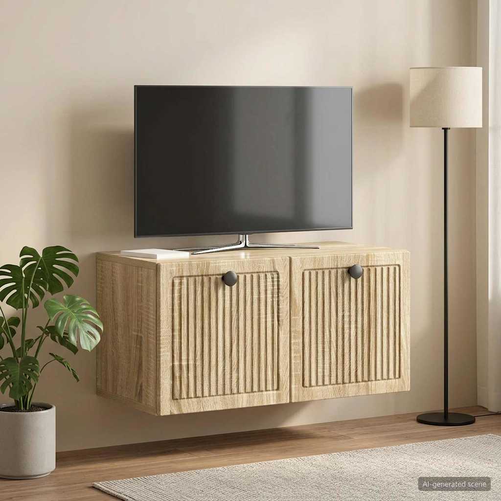 vidaXL Wall-Mounted TV Cabinet Sonoma Oak 59.5 x 31 x 30 cm