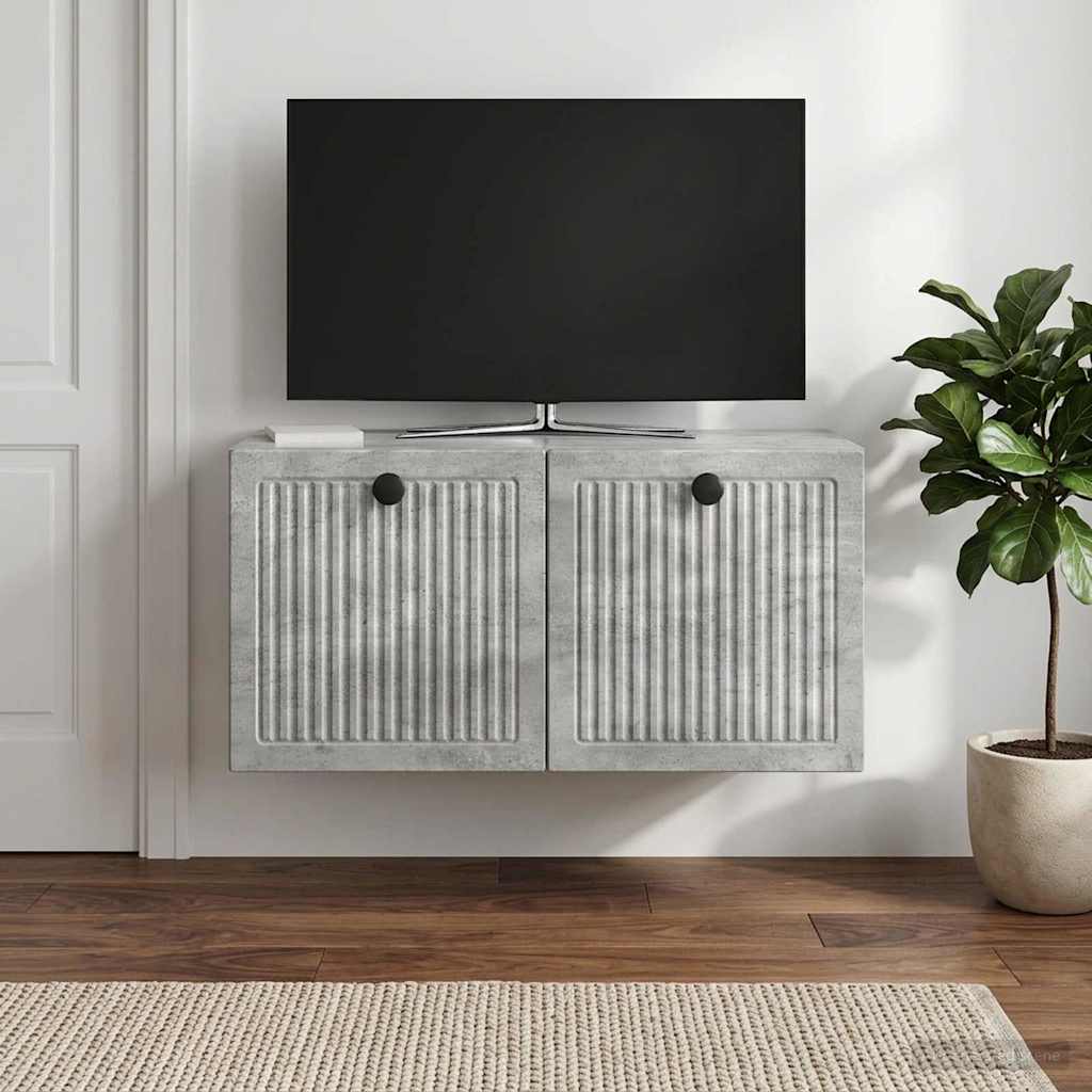 vidaXL Wall-Mounted TV Cabinet Concrete Grey 59.5 x 31 x 30 cm