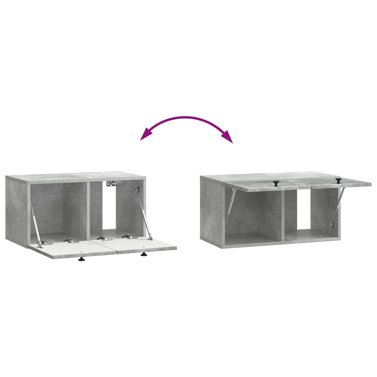 vidaXL Wall-Mounted TV Cabinet Concrete Grey 59.5 x 31 x 30 cm