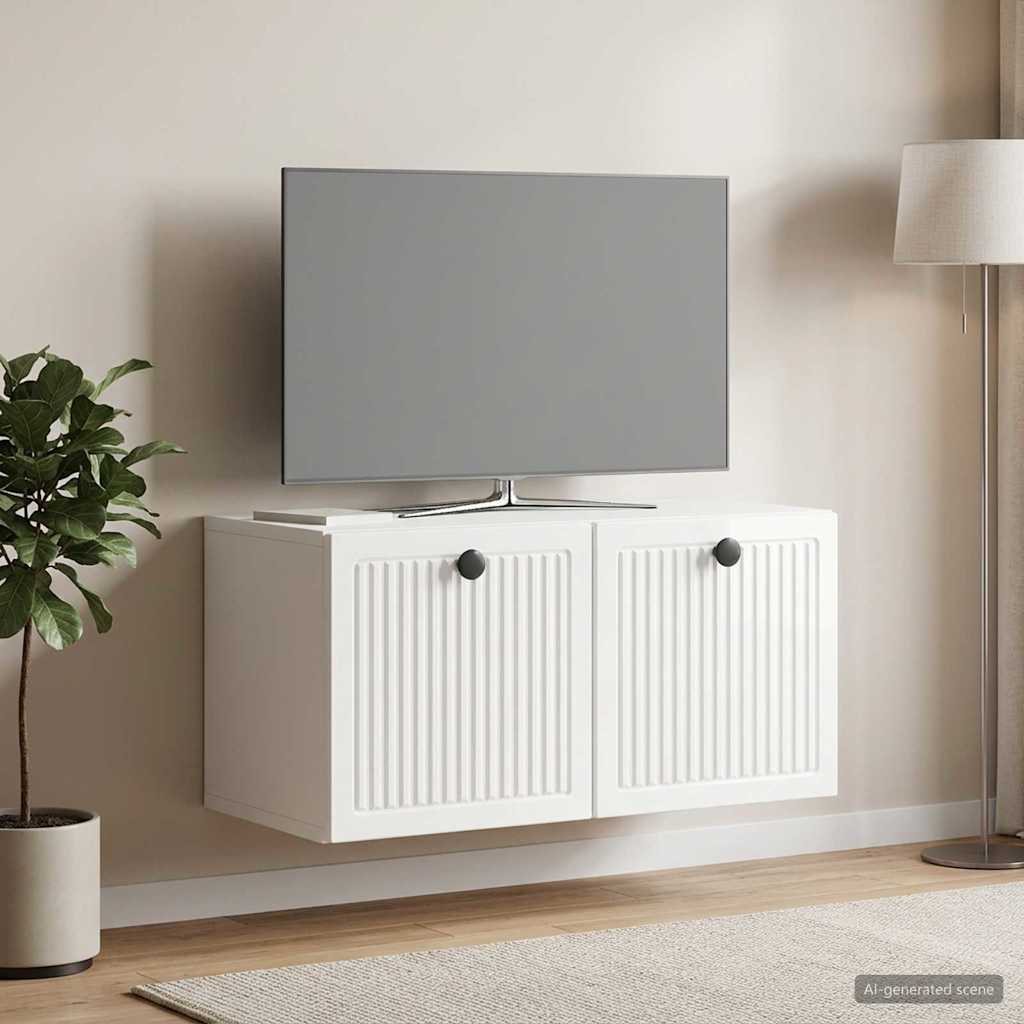 vidaXL Wall-Mounted TV Cabinet High Gloss White 59.5 x 31 x 30 cm
