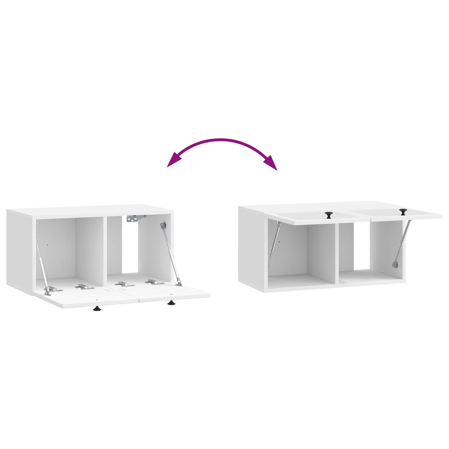 vidaXL Wall-Mounted TV Cabinet High Gloss White 59.5 x 31 x 30 cm