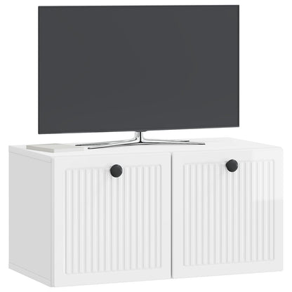 vidaXL Wall-Mounted TV Cabinet High Gloss White 59.5 x 31 x 30 cm