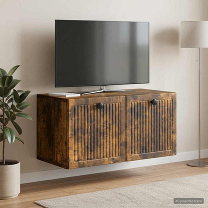 vidaXL Wall-Mounted TV Cabinet Smoked Oak 59.5 x 31 x 30 cm