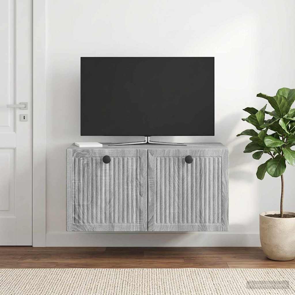 vidaXL Wall-Mounted TV Cabinet Grey Sonoma 59.5 x 31 x 30 cm