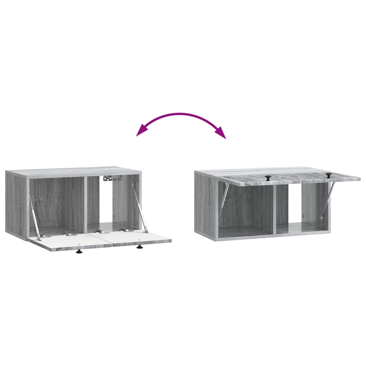 vidaXL Wall-Mounted TV Cabinet Grey Sonoma 59.5 x 31 x 30 cm