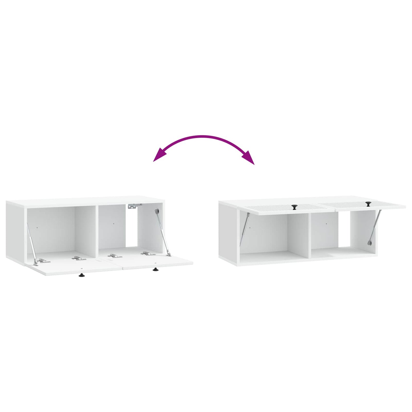 vidaXL Wall-Mounted TV Cabinet White 78.5 x 31 x 30 cm Engineered Wood