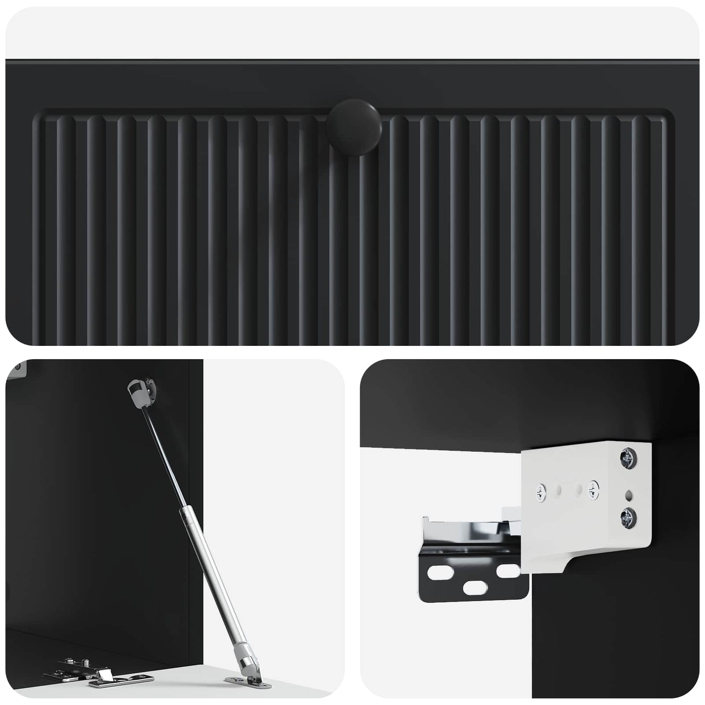 vidaXL Wall-Mounted TV Cabinet Black 78.5 x 31 x 30 cm Engineered Wood