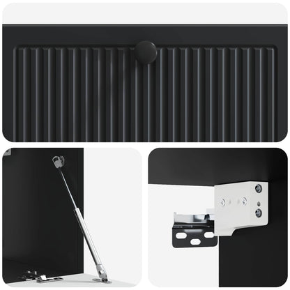 vidaXL Wall-Mounted TV Cabinet Black 78.5 x 31 x 30 cm Engineered Wood