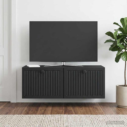 vidaXL Wall-Mounted TV Cabinet Black 78.5 x 31 x 30 cm Engineered Wood