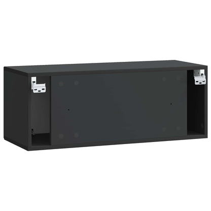 vidaXL Wall-Mounted TV Cabinet Black 78.5 x 31 x 30 cm Engineered Wood