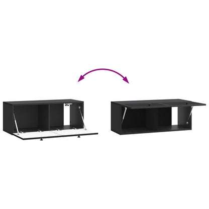 vidaXL Wall-Mounted TV Cabinet Black 78.5 x 31 x 30 cm Engineered Wood