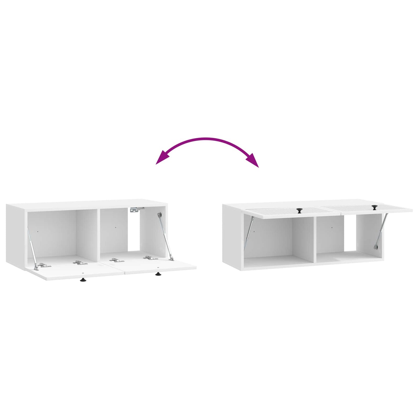 vidaXL Wall-Mounted TV Cabinet High Gloss White 78.5 x 31 x 30 cm