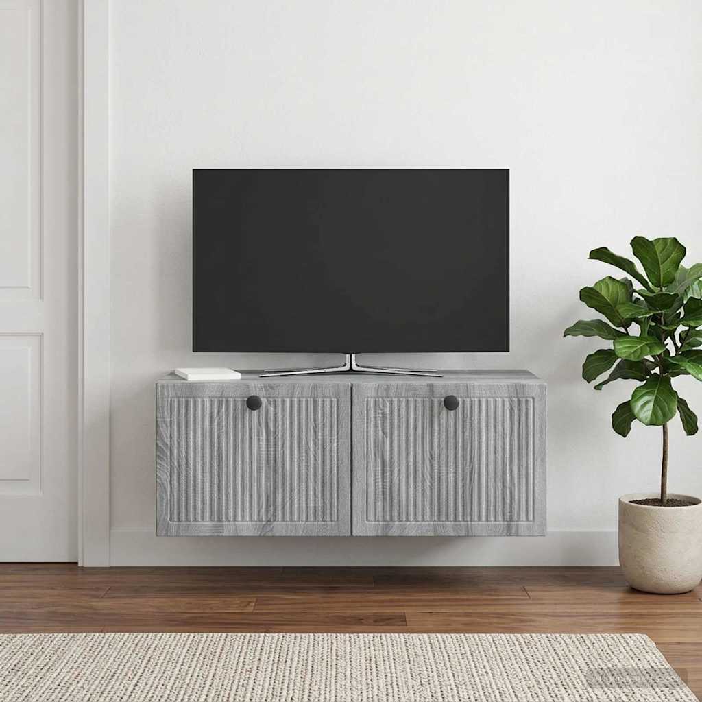 vidaXL Wall-Mounted TV Cabinet Grey Sonoma 78.5 x 31 x 30 cm