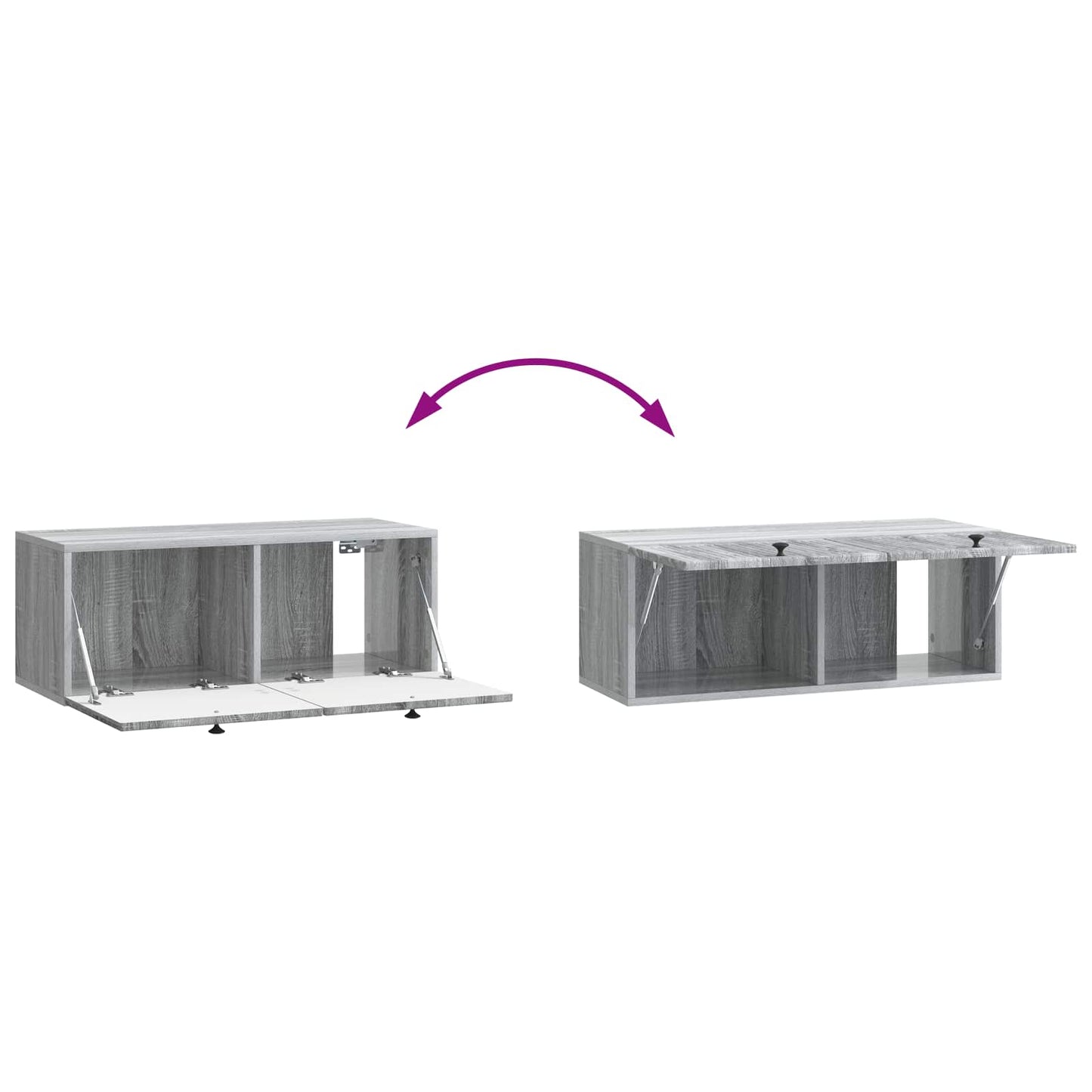 vidaXL Wall-Mounted TV Cabinet Grey Sonoma 78.5 x 31 x 30 cm
