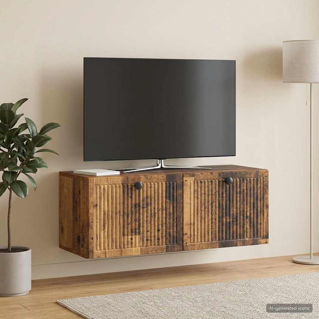 vidaXL Wall-Mounted TV Cabinet Wall-mounted Old Wood 78.5 x 31 x 30 cm