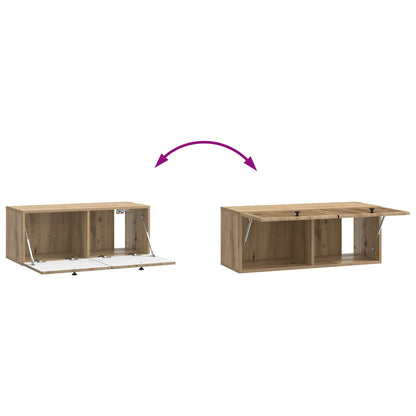 vidaXL Wall-Mounted TV Cabinet 78.5 x 31 x 30 cm Artisan Oak