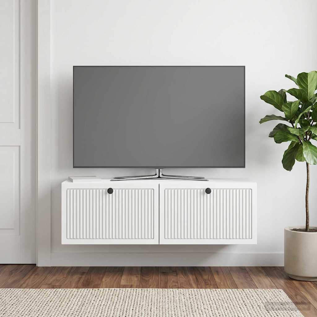 vidaXL Wall-Mounted TV Cabinet White 98 x 31 x 30 cm Engineered Wood
