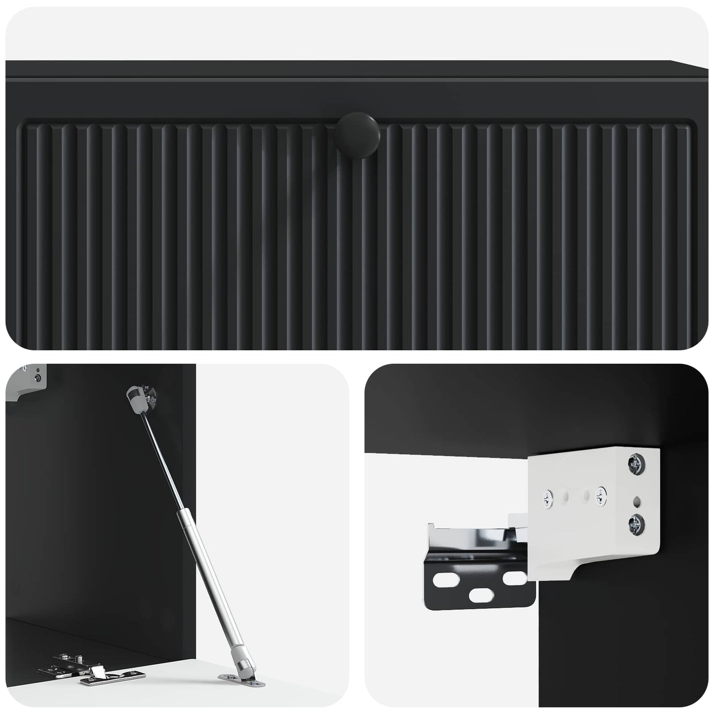 vidaXL Wall-Mounted TV Cabinet Black 98 x 31 x 30 cm Engineered Wood