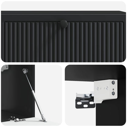 vidaXL Wall-Mounted TV Cabinet Black 98 x 31 x 30 cm Engineered Wood