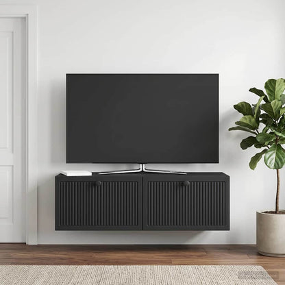 vidaXL Wall-Mounted TV Cabinet Black 98 x 31 x 30 cm Engineered Wood