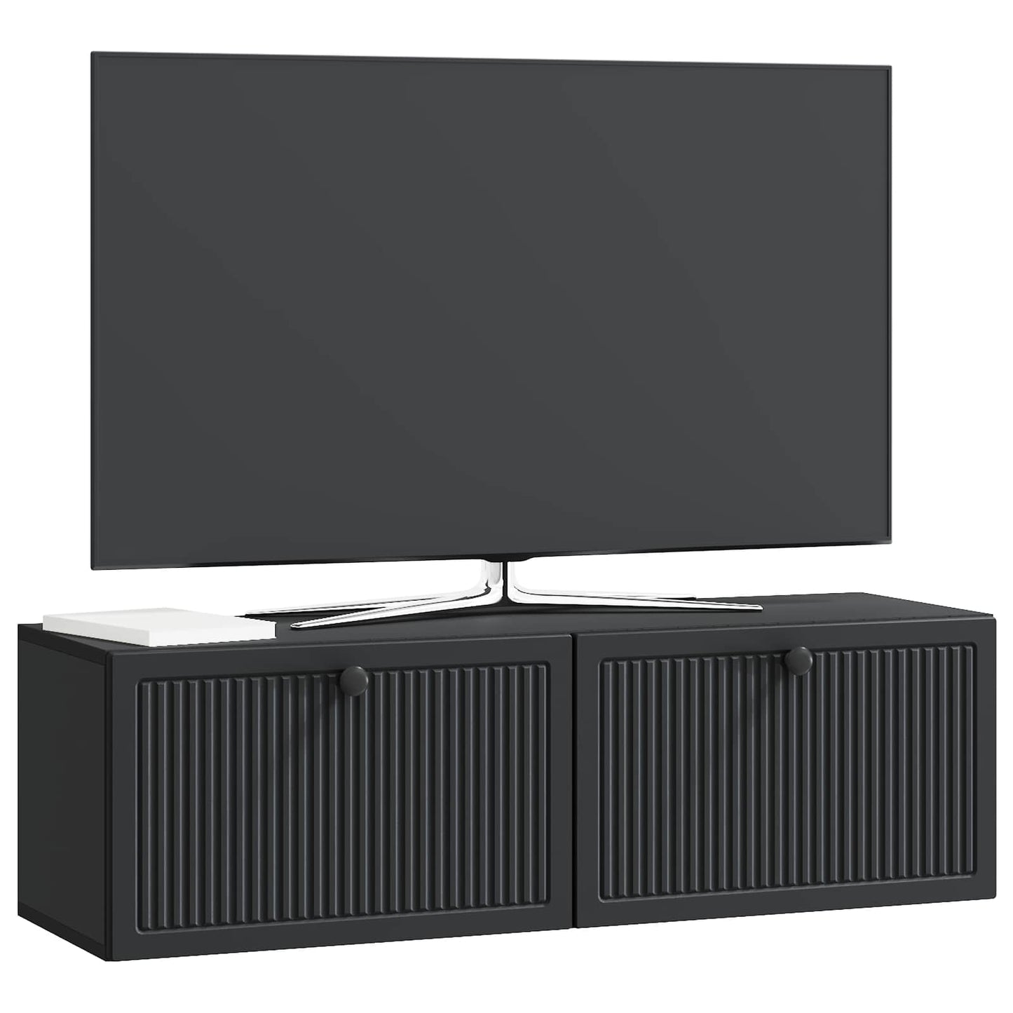 vidaXL Wall-Mounted TV Cabinet Black 98 x 31 x 30 cm Engineered Wood
