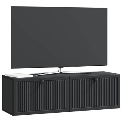 vidaXL Wall-Mounted TV Cabinet Black 98 x 31 x 30 cm Engineered Wood