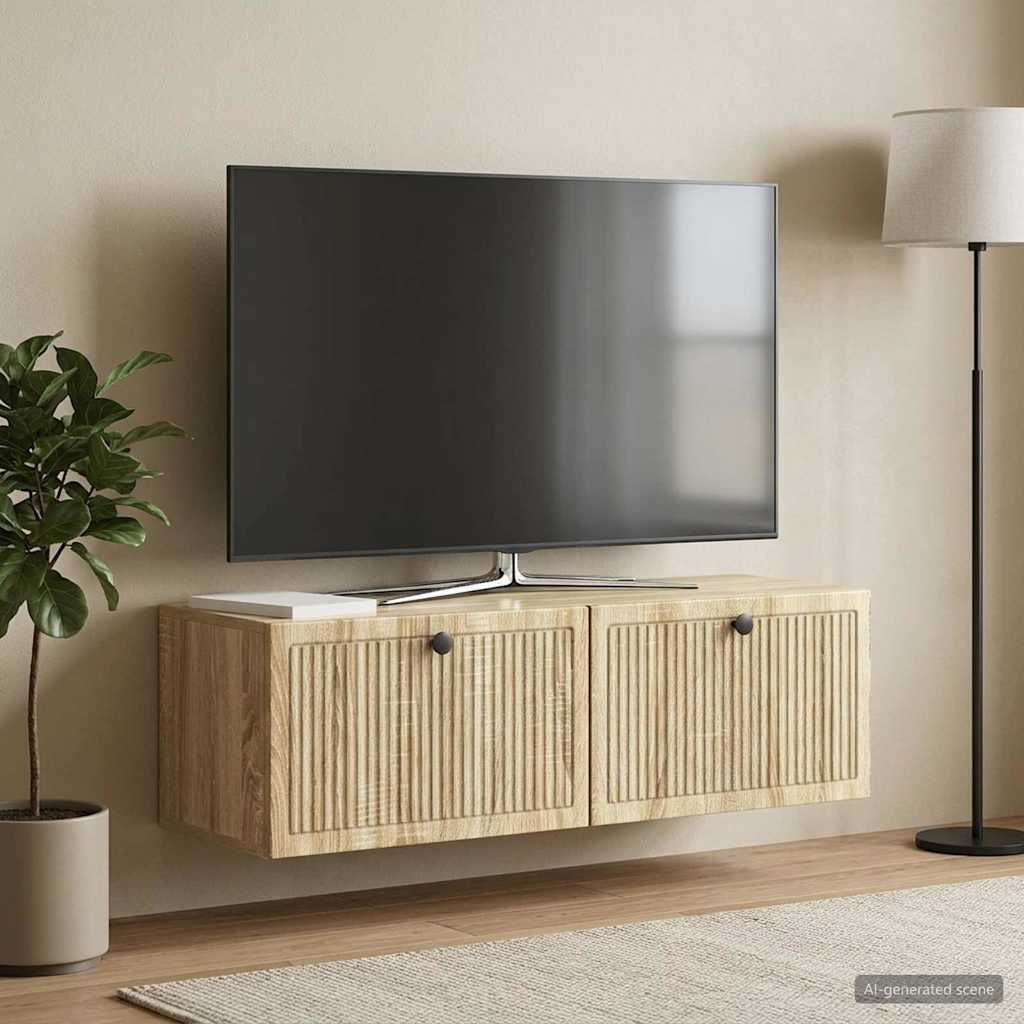 vidaXL Wall-Mounted TV Cabinet Wall-mounted Sonoma Oak 98 x 31 x 30 cm