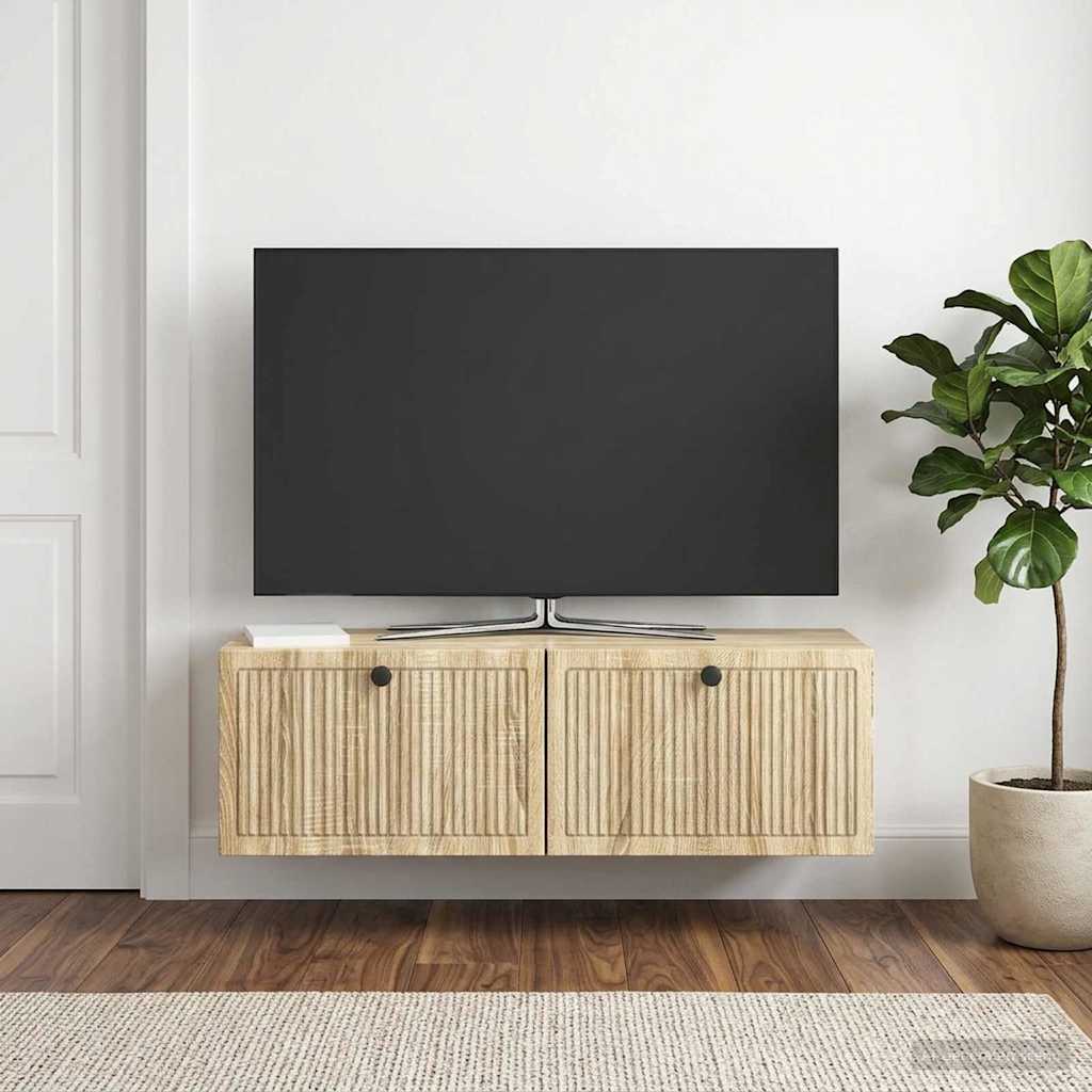 vidaXL Wall-Mounted TV Cabinet Wall-mounted Sonoma Oak 98 x 31 x 30 cm