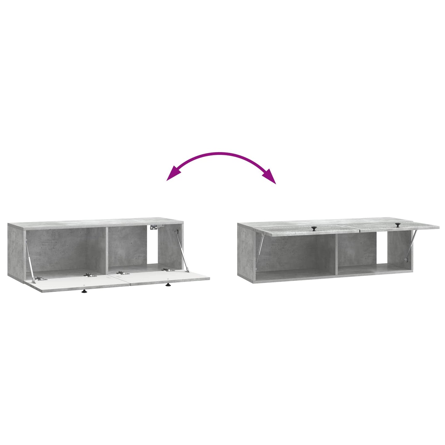 vidaXL Wall-Mounted TV Cabinet Concrete Grey 98 x 31 x 30 cm