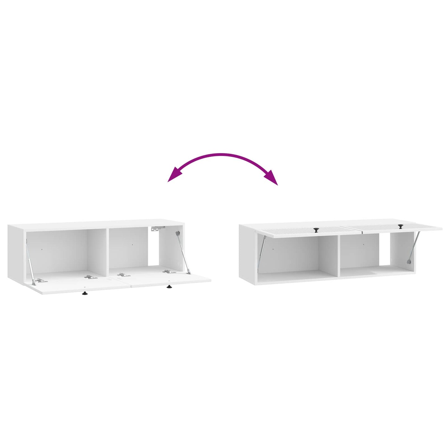 vidaXL Wall-Mounted TV Cabinet High Gloss White 98 x 31 x 30 cm