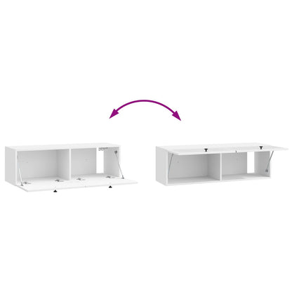 vidaXL Wall-Mounted TV Cabinet High Gloss White 98 x 31 x 30 cm