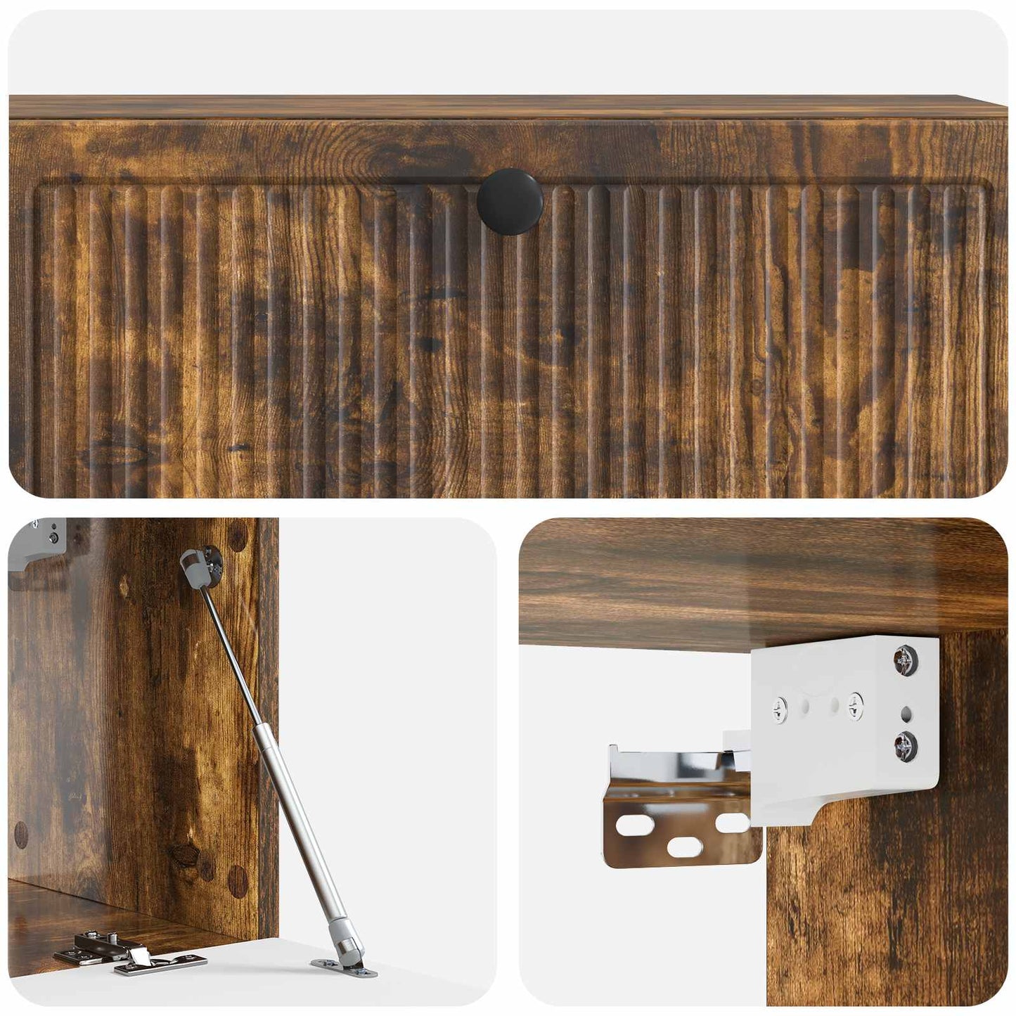 vidaXL Wall-Mounted TV Cabinet Wall-mounted Smoked Oak 98 x 31 x 30 cm
