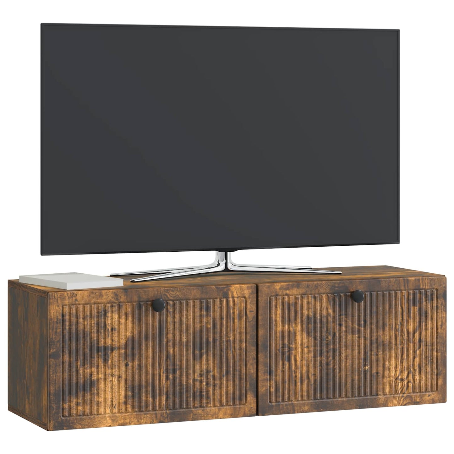 vidaXL Wall-Mounted TV Cabinet Wall-mounted Smoked Oak 98 x 31 x 30 cm