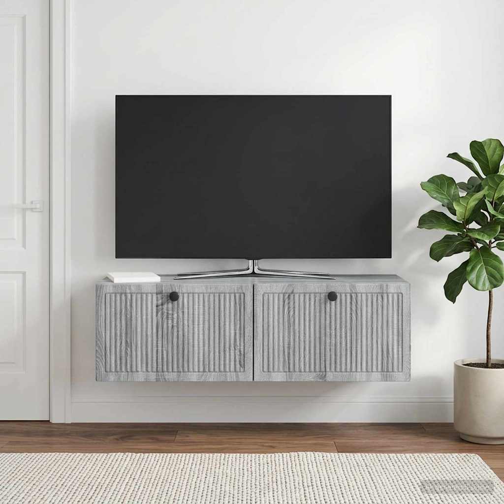 vidaXL Wall-Mounted TV Cabinet Grey Sonoma 98 x 31 x 30 cm