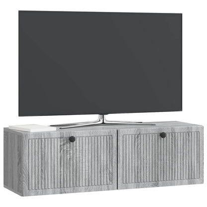 vidaXL Wall-Mounted TV Cabinet Grey Sonoma 98 x 31 x 30 cm
