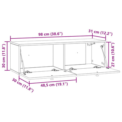 vidaXL Wall-Mounted TV Cabinet Wall-mounted Old Wood 98 x 31 x 30 cm