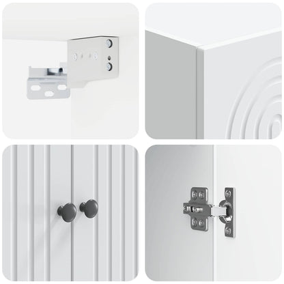 vidaXL Wall-Mounted Cabinet White 66 x 34.5 x 90 cm Engineered Wood