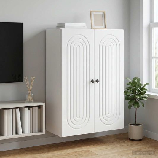 vidaXL Wall-Mounted Cabinet White 66 x 34.5 x 90 cm Engineered Wood