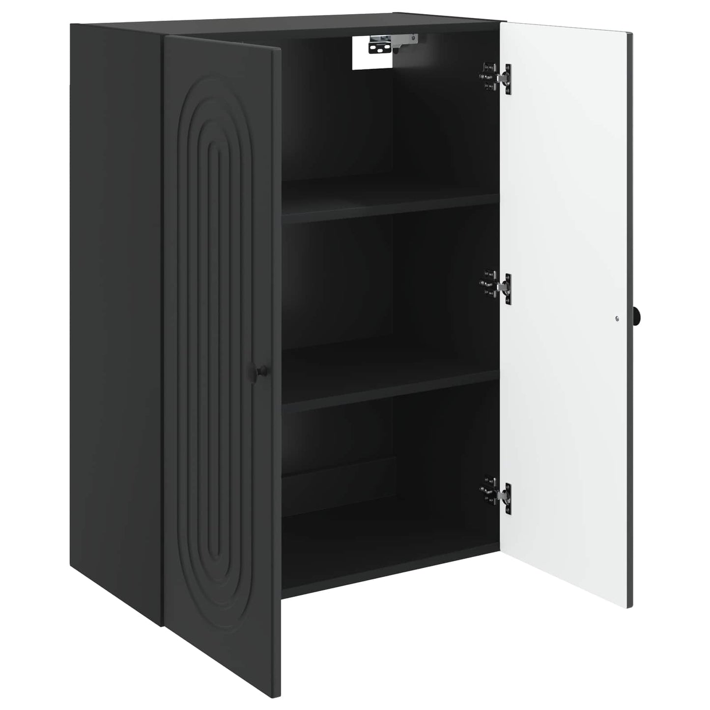 vidaXL Wall-Mounted Cabinet Black 66 x 34.5 x 90 cm Engineered Wood