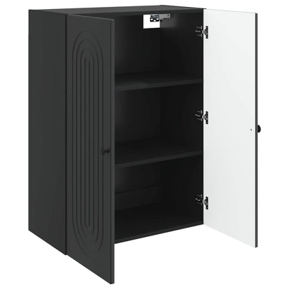 vidaXL Wall-Mounted Cabinet Black 66 x 34.5 x 90 cm Engineered Wood