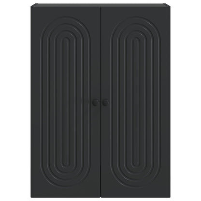 vidaXL Wall-Mounted Cabinet Black 66 x 34.5 x 90 cm Engineered Wood