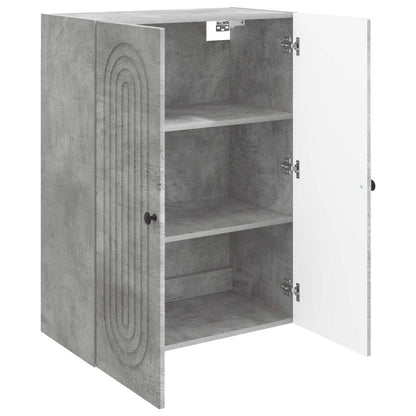 vidaXL Wall-Mounted Cabinet Concrete Grey 66 x 34.5 x 90 cm