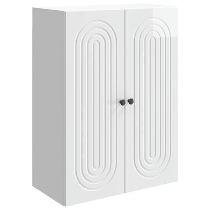 vidaXL Wall-Mounted Cabinet High Gloss White 66 x 34.5 x 90 cm